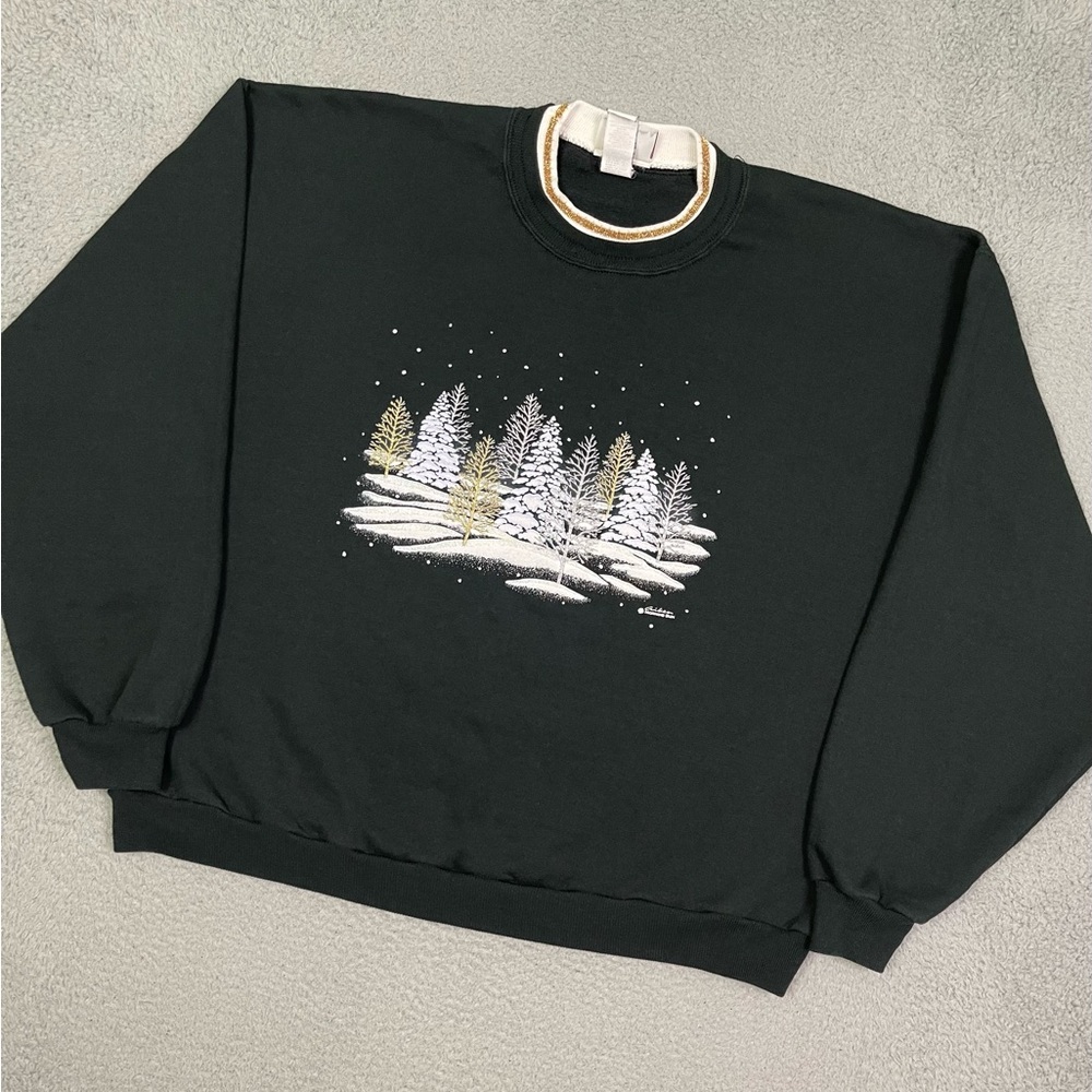 Vintage 90s winter trees sweatshirt‎